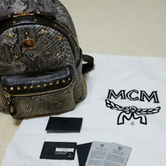 Authentic MCM Python Armor Studded Backpack Limited Edition & Rare - Picture 3 of 12